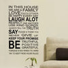 English Letter Removable Wallpaper Home Decoration Wall Stickers