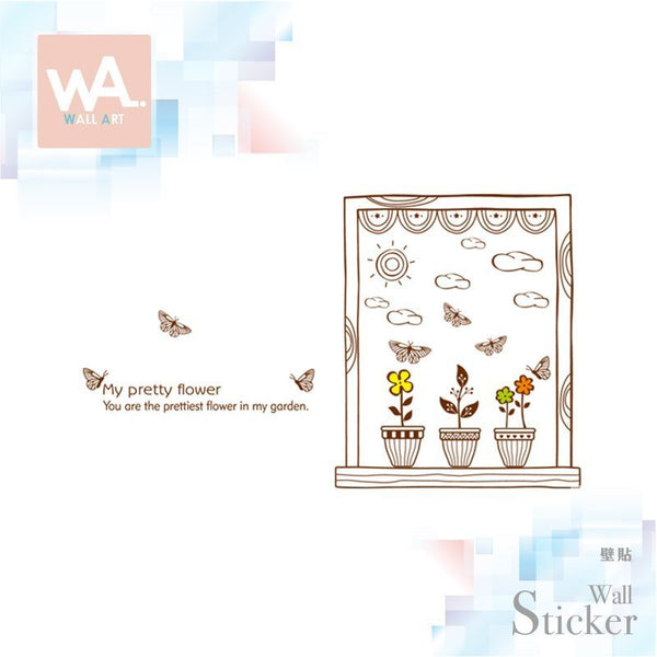 Wall Art Seamless Wall Stickers for Windowsills and Potted Plants - In Stock, Interior Design, Won't Damage Walls, Creative DIY Exhibition Decorations, Living Room Renovation size 50x70 ay7009