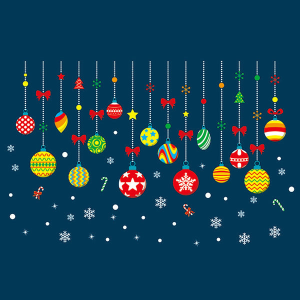 Wall Stickers-Christmas Colorful Pendant XH6258