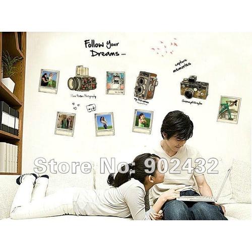 JM8246 Retro Camera & Photo Frames Wallsticker Stiker Dinding 50X70