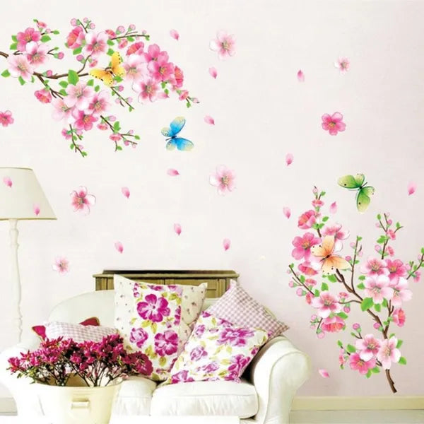 3D Pink CHERRY BLOSSOM WALL Sticker Art Home Decor Graphic Flowers Petals Tree size 50x70 am7056