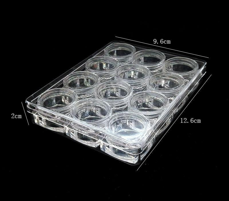 5g mini clear plastic square jar cosmetic sample travel cream cream eye cream filling container storage box 12pcs/ pack ntfrclr4d-1