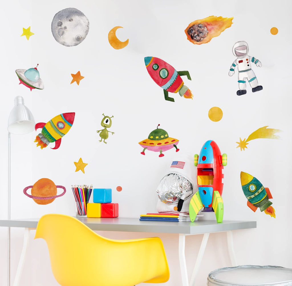 xp8026 Stickerscape Outer Space Wall Sticker Pack | Perfect for a Creating a Space Themed Bedroom | Space Wall Stickers | Easy to Apply, Cleanly Removable