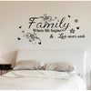 Family Where Life Begins Love Never Ends with Flowers and Butterfly Vinyl Removable Wall Quote Sticker Decal (Black)