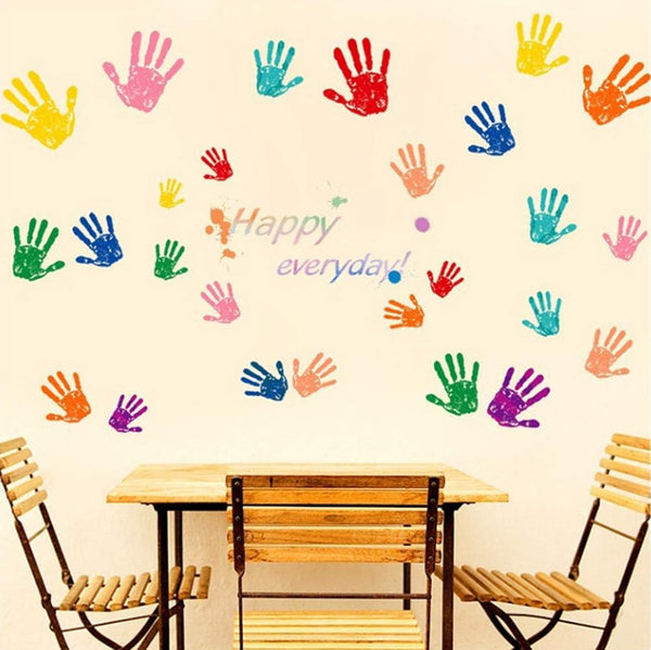 Ketsicart 1X(Color Handprint Wall Stickers,