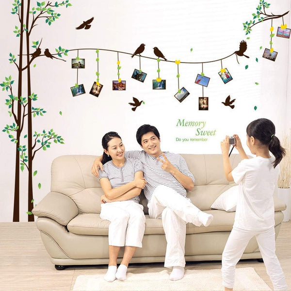 3D Photo Frame Tree Photo Tree Wall Sticker Self-Adhesive DIY Wall Murals Home Decor Art sk2007wa size 60x90