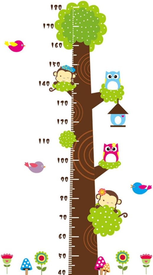 WINOMO Cartoon Kids Height Measure Ruler Nursery Growth Chart Wall Stickers Murals size 60x90  zy003