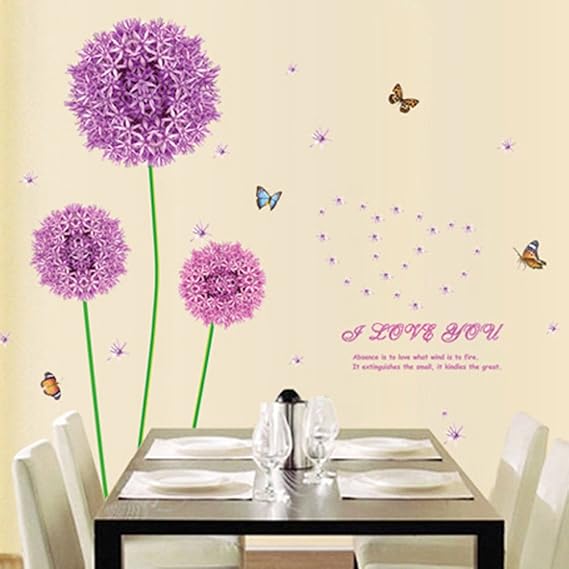 Ketsicart Flower Butterfly Print Adhesive Wall Sticker Decal Wallpaper   size 90 x 60cm  am9022