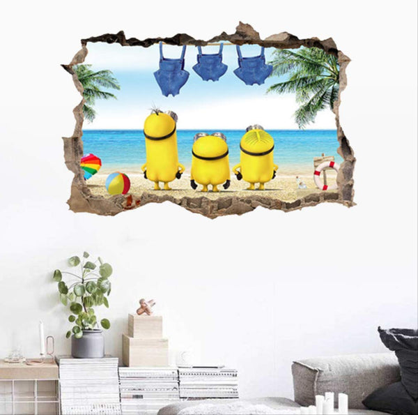 Wall Sticker Minions Poster Wall Decoration Door Sticker Home Decoration Wall Art Gift