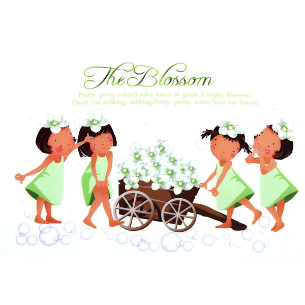 Generic PVC Girls Flower Trolley Pattern Room Wall Sticker Decal Mural size 70x50cm mj7025