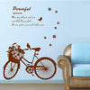 Ruilogod Bedroom Chocolate Color DIY Bicycle Wall Sticker Ay7021