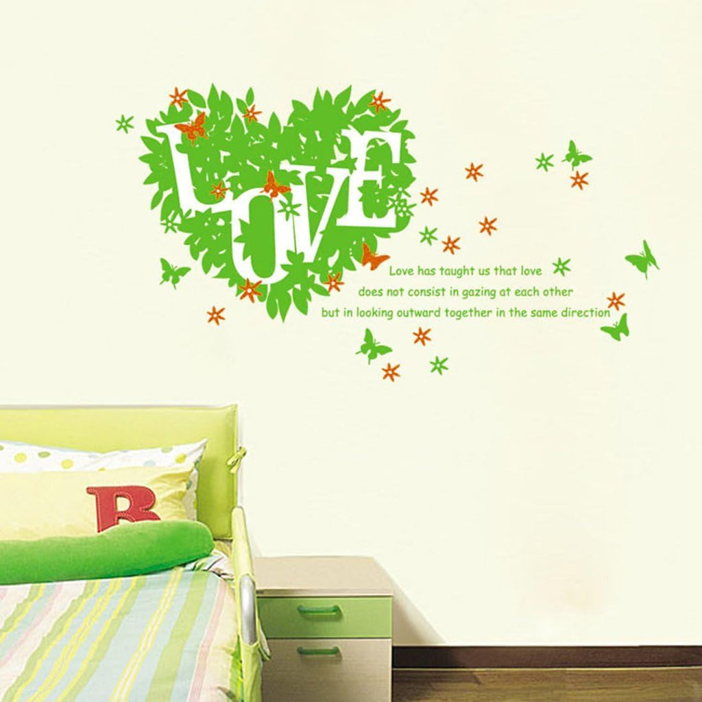 calcomanía decorativo para pared, diseño de corazón con texto en inglés "Love in my heart