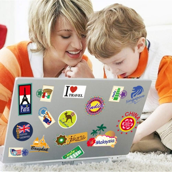 Backpack Suitcase World Travel Country City Decoration Wall Stickers size 50x70 mj7004