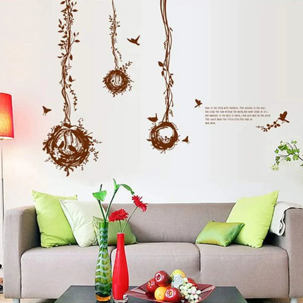 BEST OF BEST Bird Nest Tree Vine Wall Stickers size 50x70 ay7026b