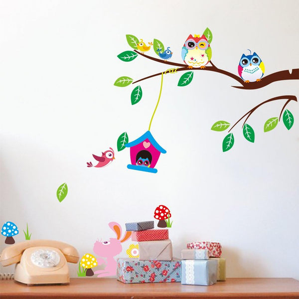 Sticker for Children Wall Sticker Funny Animals on a Bridge Wall Decoration Children's Room