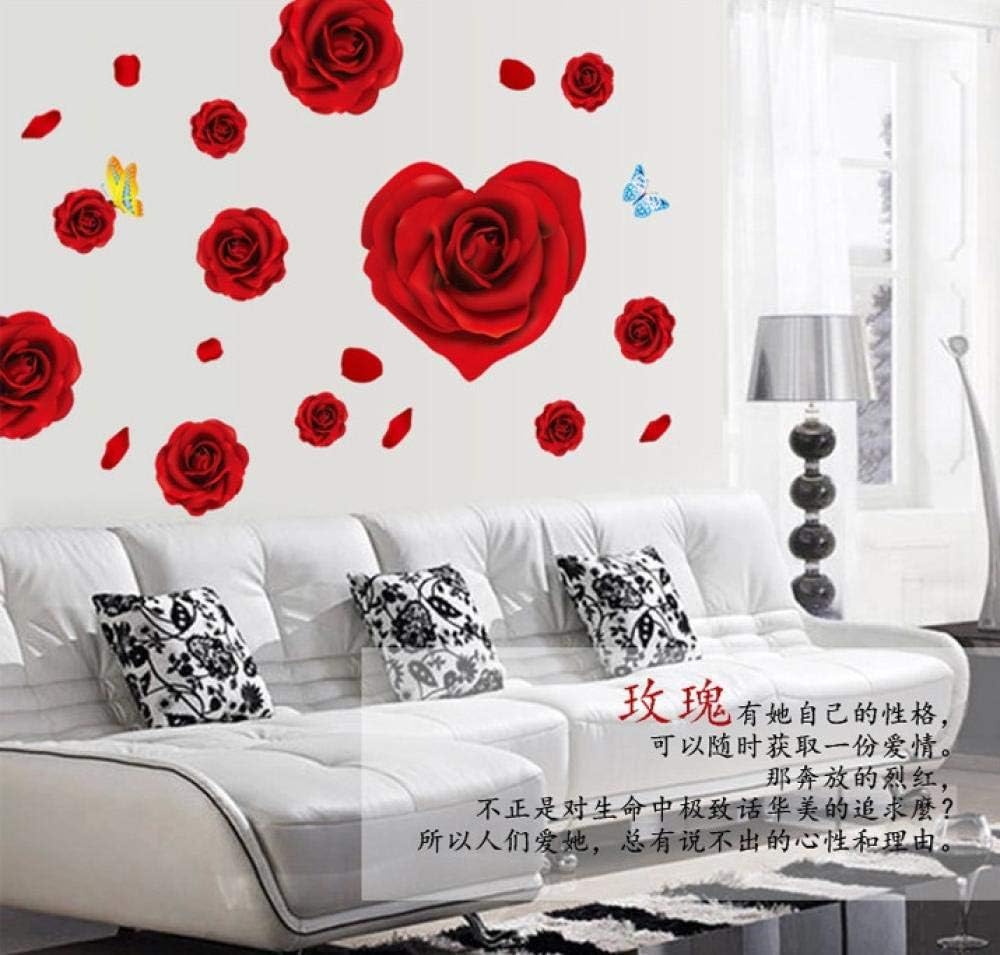 Ay9181 Red Roses Nature Wall Sticker