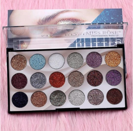 MISS ROSE 18 Colors Glitter Eye shadow Palette mrgemiz3a-6