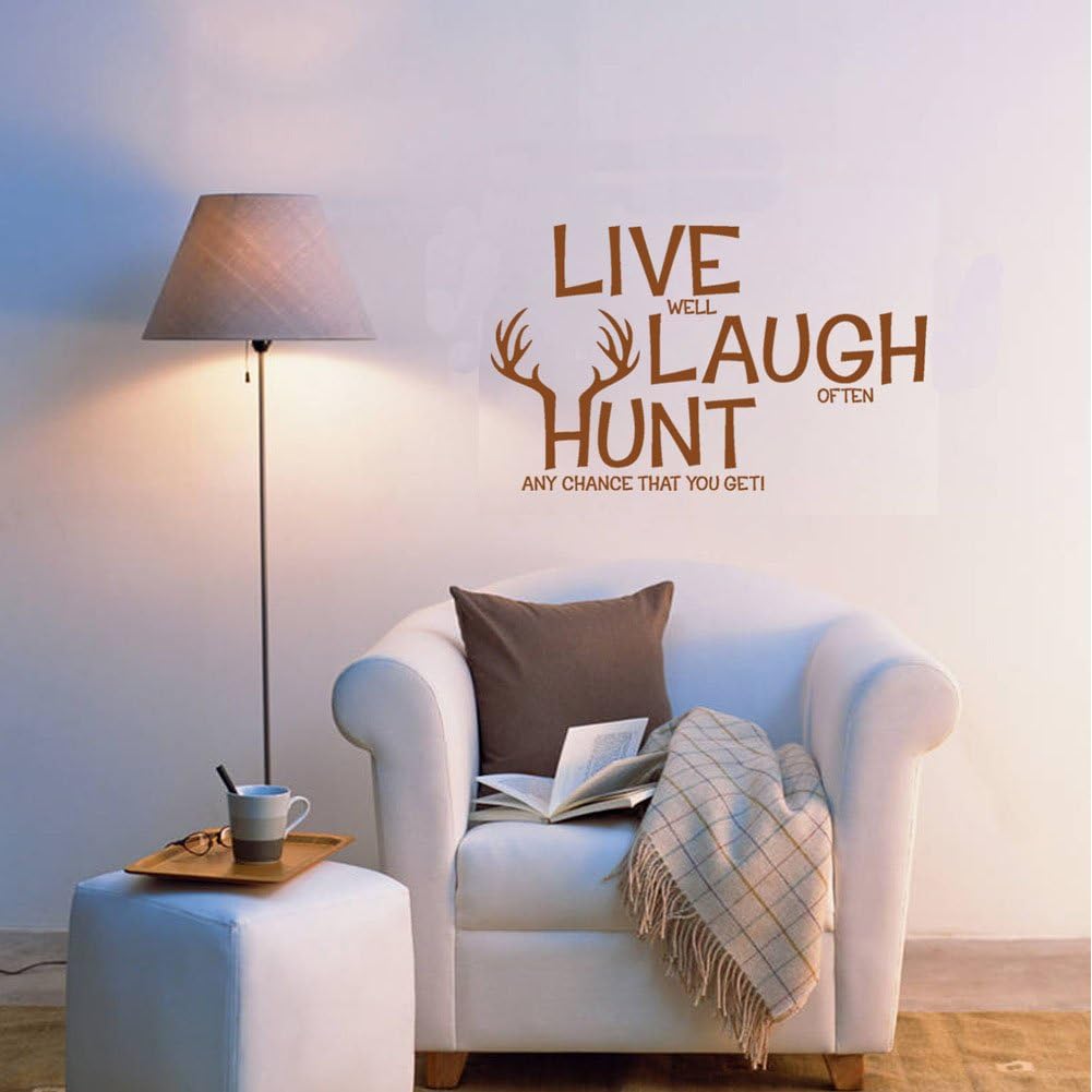 15.7 inches x 9.8 inches Live Well Laugh Often Hunt Any Chance That You Get Removable Wall Decals Ispiring Family Quotes Art Decals Inspirational Lettering Vinyl Wall Arts