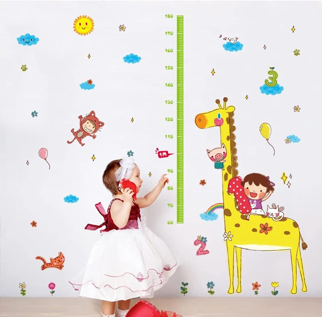 Rjjrr Cartoon Giraffe Height Ruler Wall Sticker Xl8203