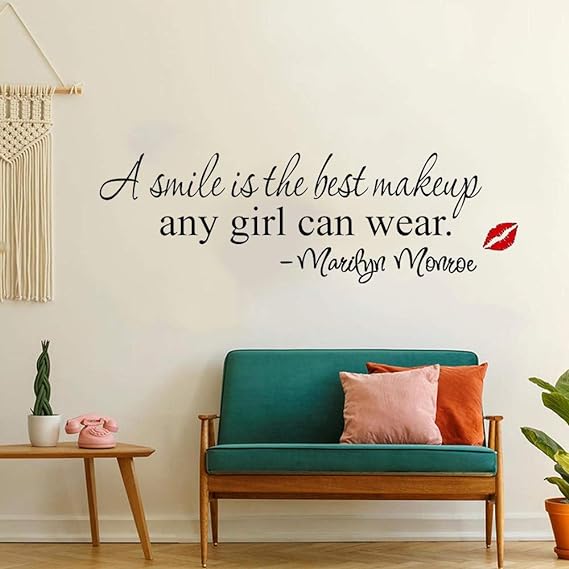 Generic A smile is the best makeup any girl can wear Wall Stickers home decoration inspirational home décor