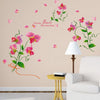 Flipkart SmartBuy 152 cm Wall Stickers Pink Pea Flower for Study Room Self Adhesive Sticker