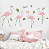 Xyanzi Pink Flamingo Princess Wall Stickers Peel And Stick Wall Decals for Bedroom Living Room Kids Room Wall Decor 1 Sheet Jm7362