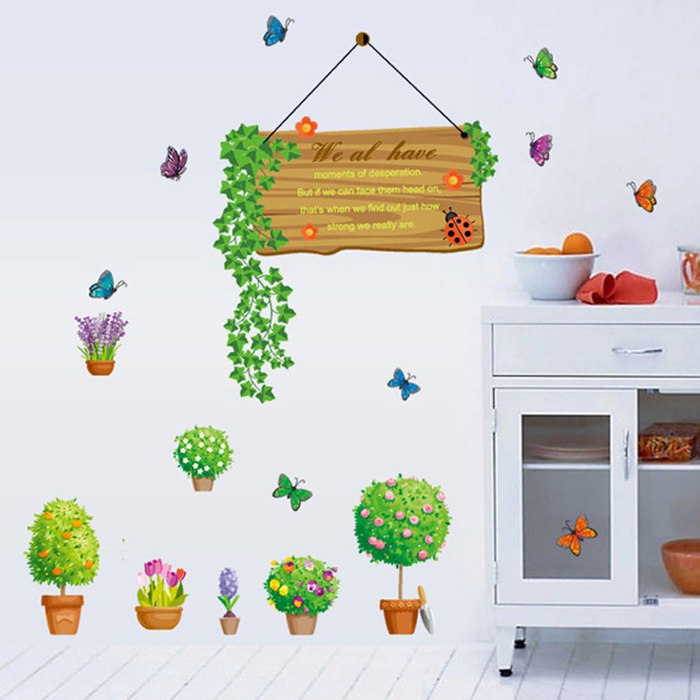 Cartoon animal, flower, butterfly, tree wall stickers, home decor, PVC decoration, size 60x90 ay9172