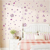 ROBAUN 108pcs Blumen und 6pcs Schmetterling Wandaufkleber Wohnzimmer Schlafzimmer Kunstaufkleber Hausdekoration Möbelaufkleber (Color : Deep Purple)