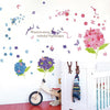 Xl7201 Wall Stickers Hydrangea Butterfly Flower Home Decor PVC Murals Wallpaper Home Art Living Room Adult Seniors Teenagers Kids Baby Bedroom Decoration