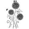 Flower Ball Wall Sticker Decal 62x100cm Black Ay7014