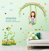 XLs7083 Swing Girl Wall Stickers For Bedroom Living Room Home Decor Pvc Removable