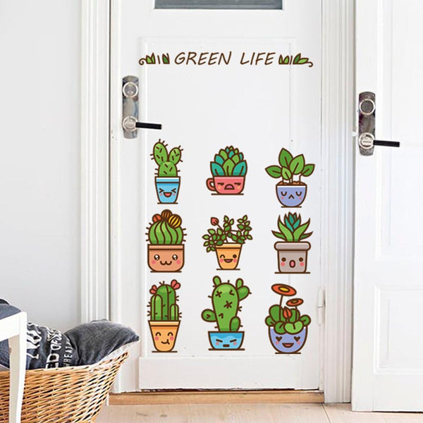 Removable PVC Wall Stickers Cute Emoji Pot Home Decor for Baby Boy Girl Kids Bedroom Kitchen  size 50x70 sk7115