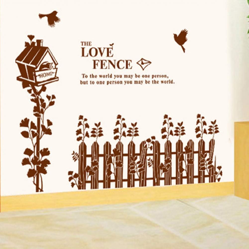 TYLOLMZ Brown Love Fence Birdcage Wall Sticker DM690036