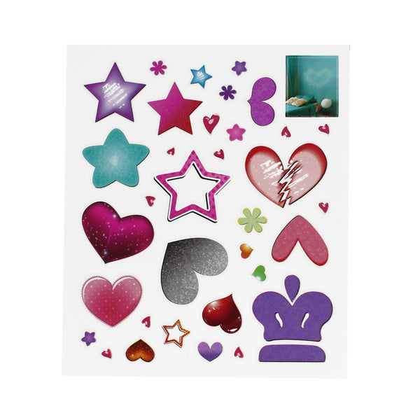 Muskan Enterprises -ME PVC Hearts Star Shape Luminous Sticker