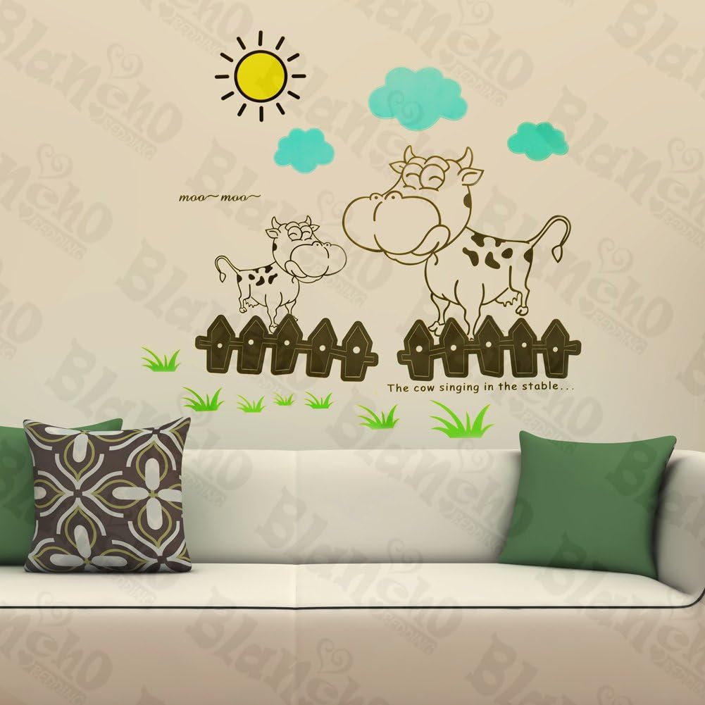 Sunny Vache – Stickers muraux Stickers pour Home D ¨ ¦ cor couleurs mixtes size 60x90 ay1923