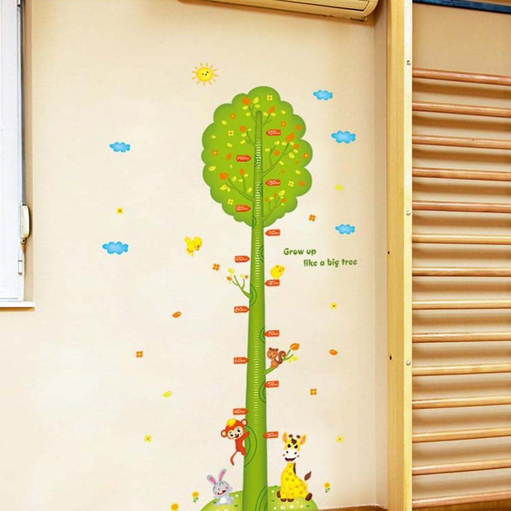 Big Tree Height Measurement Wall Stickers Removable Wall Decals Home Decor PVC Art Mu ral Baby Boys Girls Kids Bedroom Kitchen Decoration Wall Stickers Posters size60x90 xl8200
