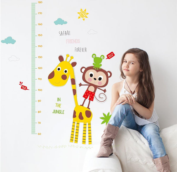 GE Hot Wall Decal Jungle Friends Monkey Giraffe Height Chart Sticker