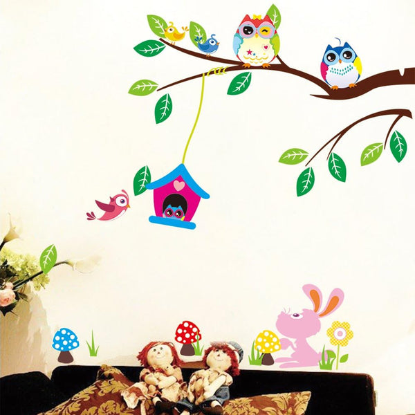 Sticker for Children Wall Sticker Funny Animals on a Bridge Wall Decoration Children's Room