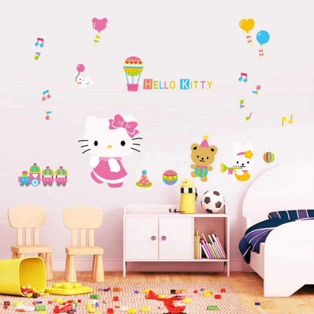 Crystal Kids Hello Kitty Children's Room Decoration Gift Wall Decor Self-Adhesive PVC Wall Sticker size 60x90 xl8027