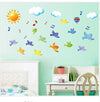 Sky Birds Sun Balloon Cloud Cartoon Wall Sticker For Bedroom Kid Sroom Kindergarten Room Decoration Poster Ay7265 50Cm*70Cm