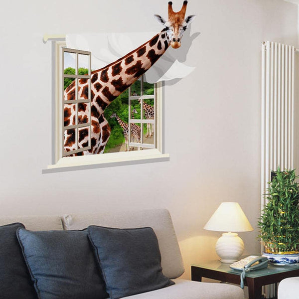 giraffe animals Background Wall Sticker for Living Room