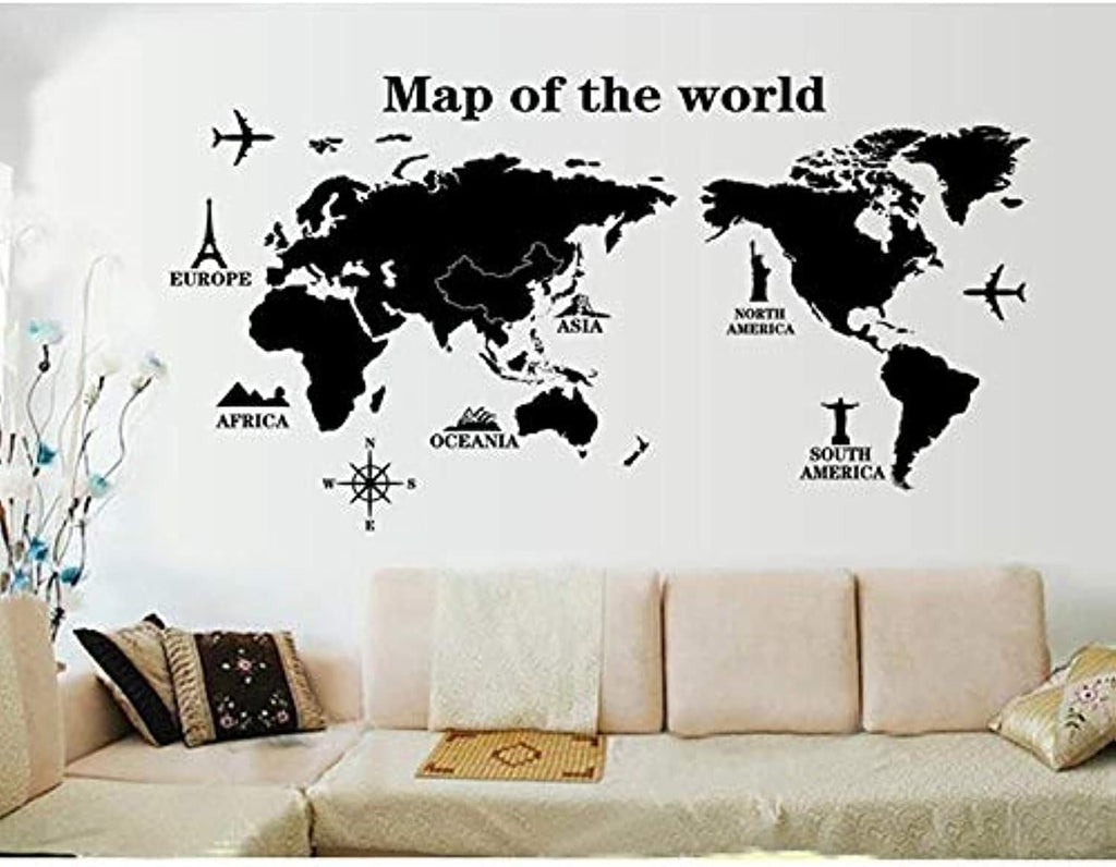 DM570182 Map of the World Living Room Bedroom Background Decorative Painted PVC Wall Sticker