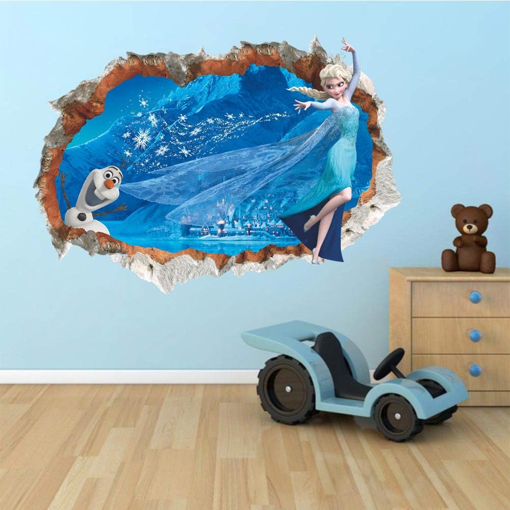 Frozen Cartoon Character Wall Sticker Diy Wall Paper Children's bedroom Living Office Decoration Can Remove The Wall Poster Home Decor size 20x25 zy14173