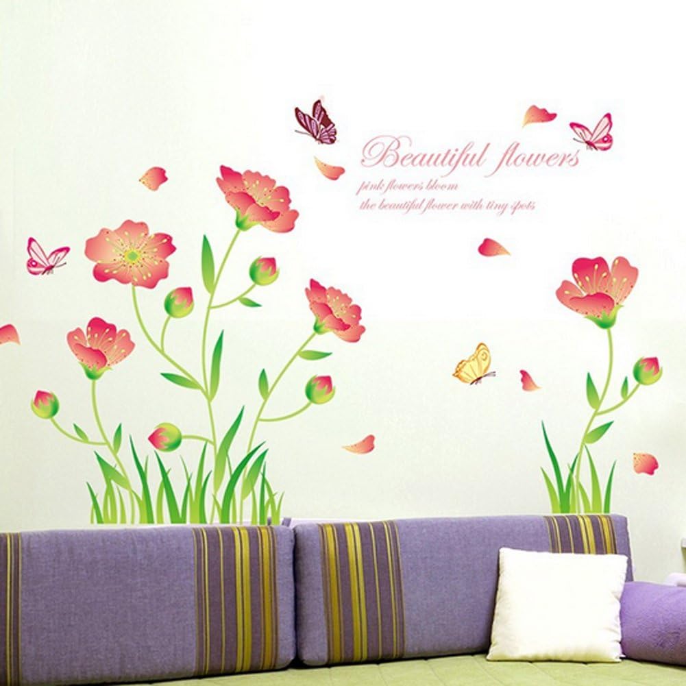 BEST OF BEST Beautiful Flower Grass Butterfly Wall Sticker XL8163