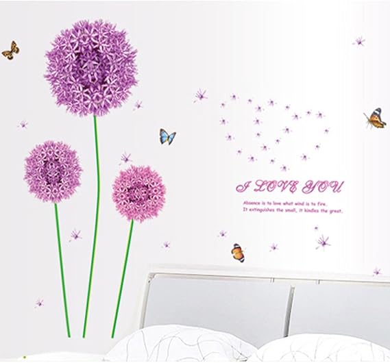 Ketsicart Flower Butterfly Print Adhesive Wall Sticker Decal Wallpaper   size 90 x 60cm  am9022