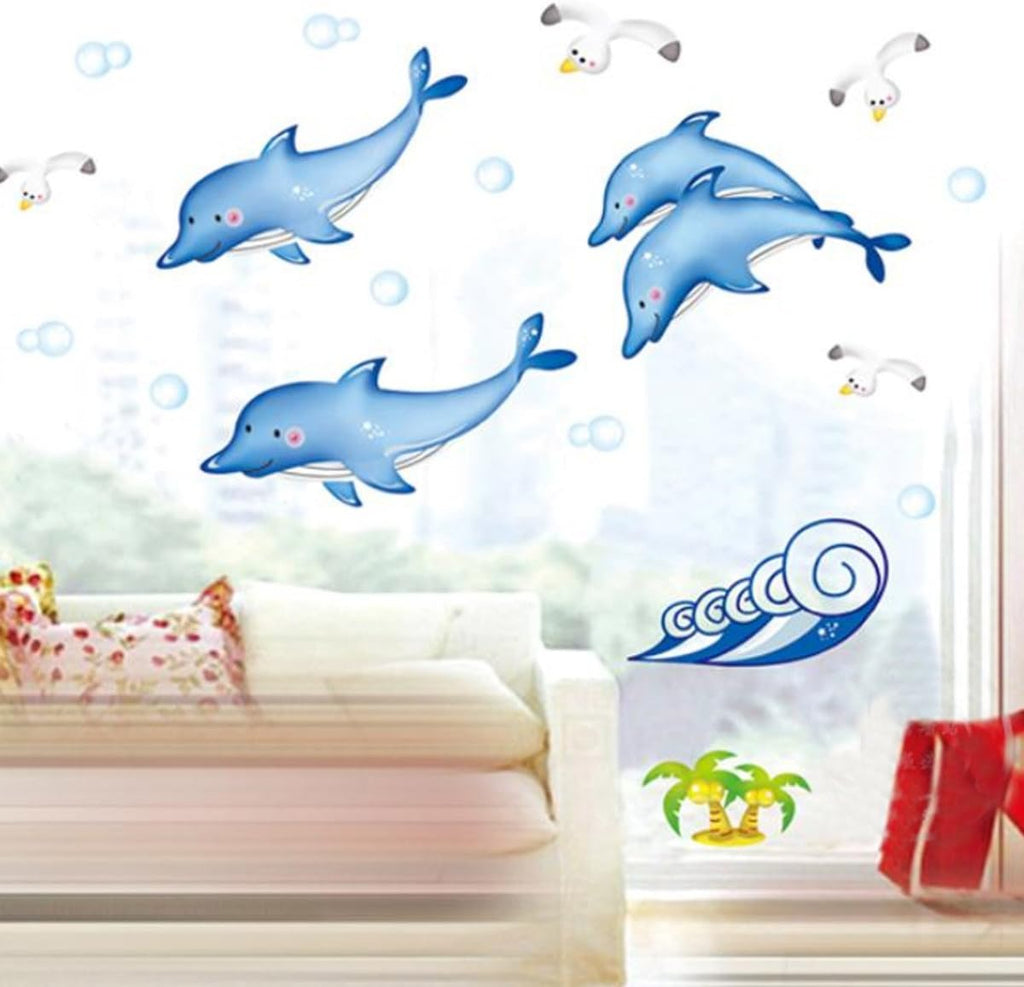 Yesurprise Removeable Mural Wall Sticker Decal Home Kid Room Nursery Decor Tree Sea Dophins Seagulls size 50x70  dm570102