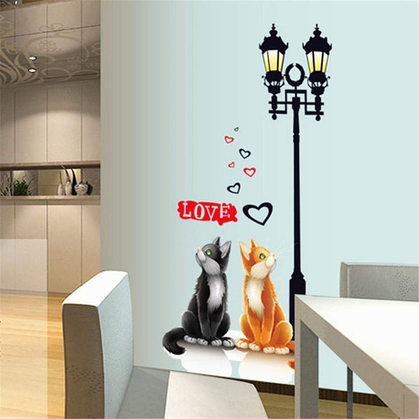 Habitación infantil, dibujos animados, amantes, gatos, amores, paredes, sala, dormitorio, pared TV, decoración, stickers, faroles. size 50x70 ay7077