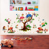 Xh9272Fairy Garden Wall Stickers Tree Mushroom House Wall Decals Mural for Girls Bedroom Nursery Living Room