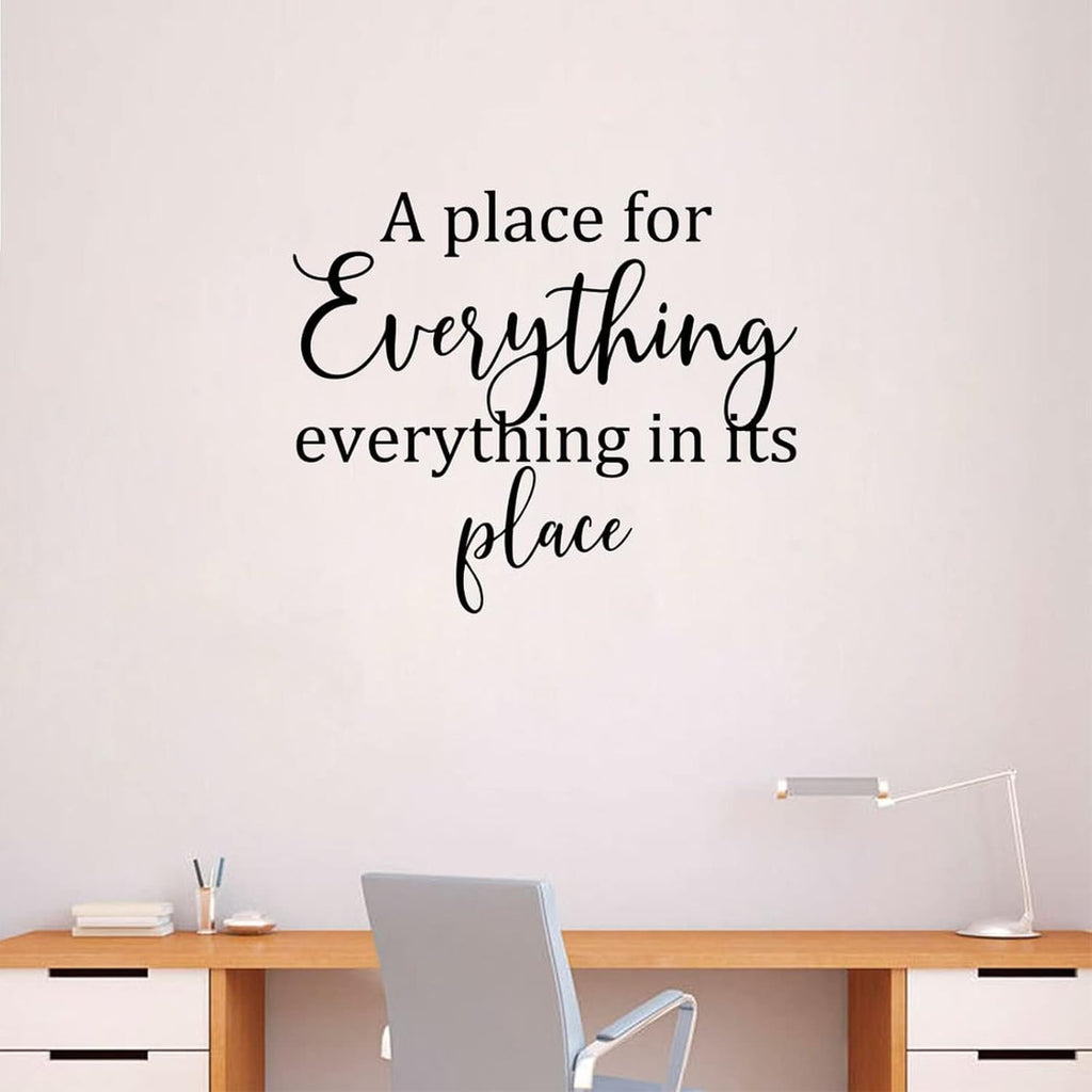 AWSN Inspirational motivational Lettering quotes Wall Decor for Women Boys Girls Kids Living Room bedroom Playroom Nursery Room Wall Stickers Decoration- A Place for Everything and Everything in