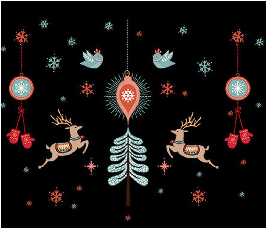 Merry Christmas Bird Deer Wall Sticker Home Decal Removable PVC Murals Wallpaper Girls Boys Kids Baby Nursery Bedroom Living Room Bathroom Kitchen Window Playroom Decor